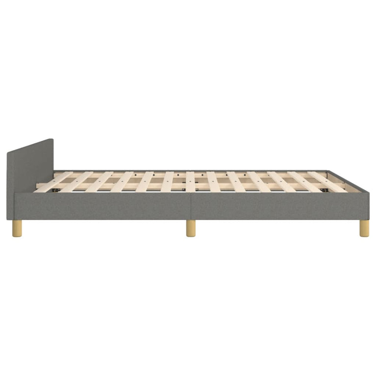 Bedframe met hoofdeinde stof donkergrijs 140x190 cm