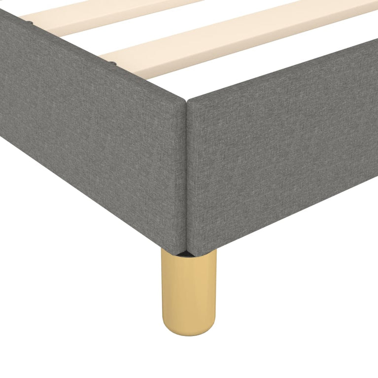 Bedframe met hoofdeinde stof donkergrijs 140x190 cm