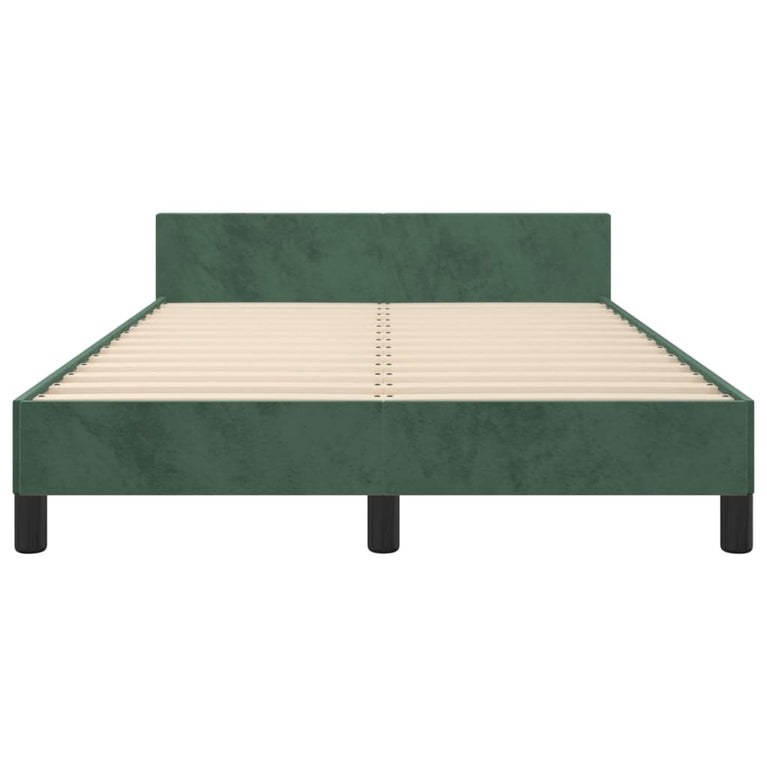 Bedframe met hoofdeinde fluweel donkergroen 120x200 cm