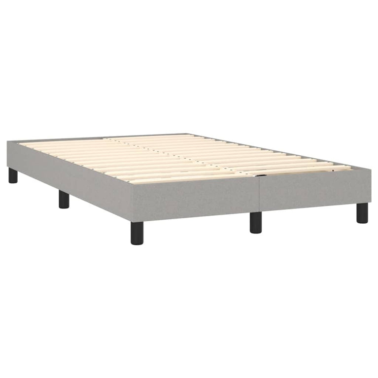 Boxspring met matras stof lichtgrijs 120x200 cm