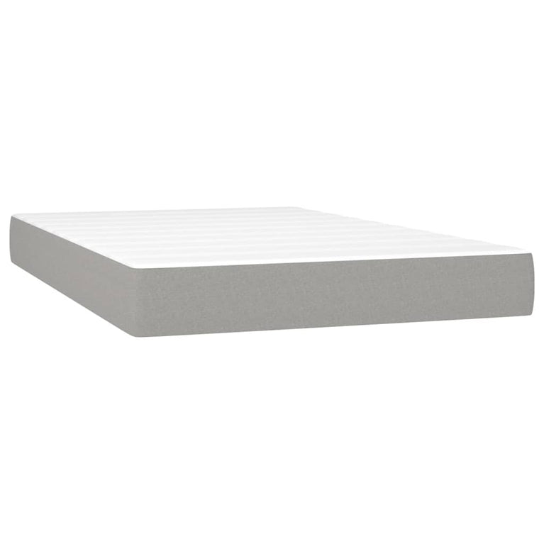 Boxspring met matras stof lichtgrijs 120x200 cm