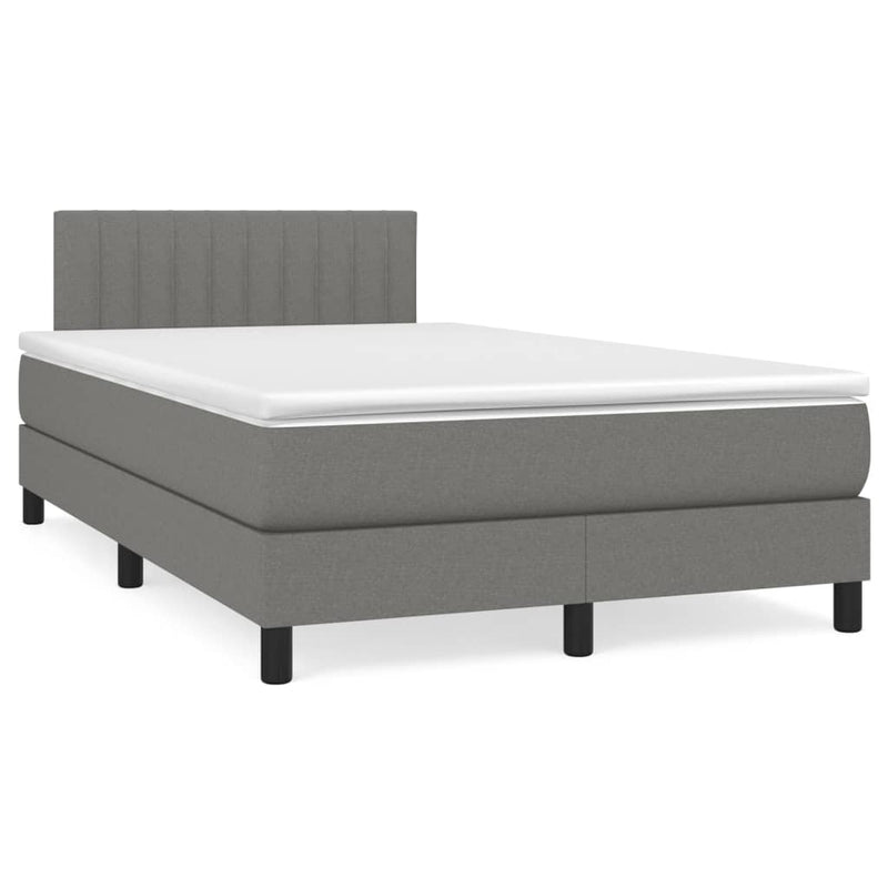 Boxspring met matras stof donkergrijs 120x200 cm