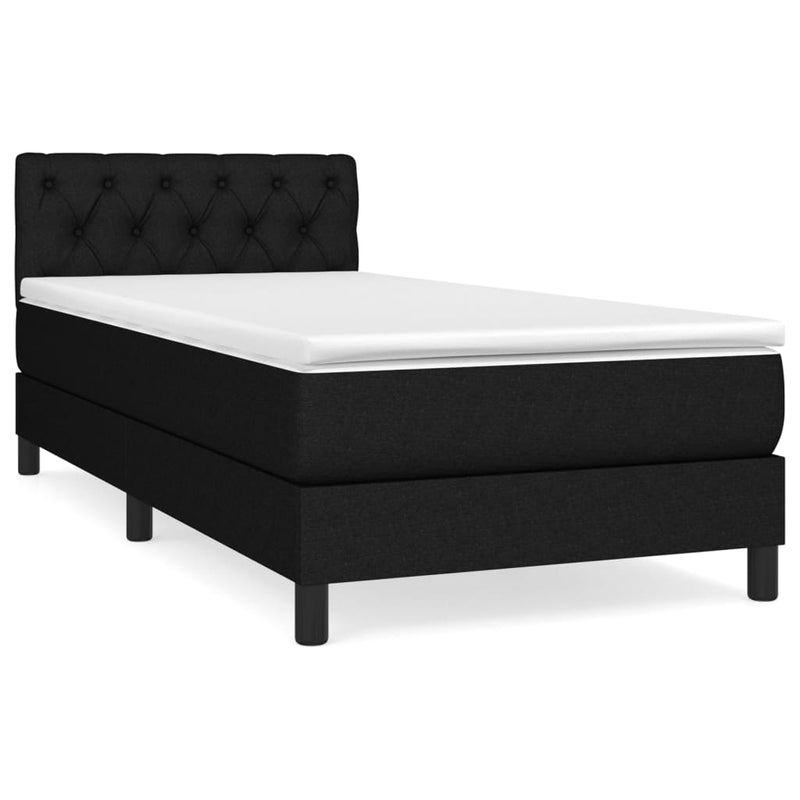 Boxspring met matras stof zwart 80x200 cm