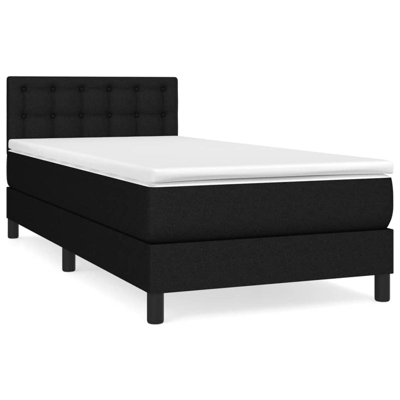 Boxspring met matras stof zwart 80x200 cm