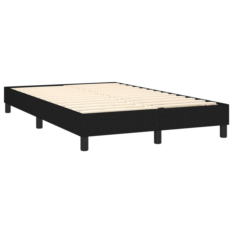 Boxspring met matras stof zwart 120x200 cm
