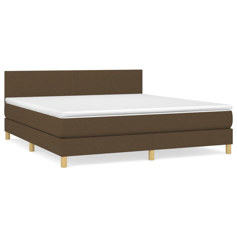 Boxspring met matras stof donkerbruin 180x200 cm