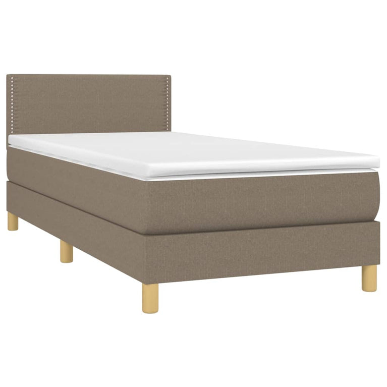 Boxspring met matras stof taupe 90x200 cm