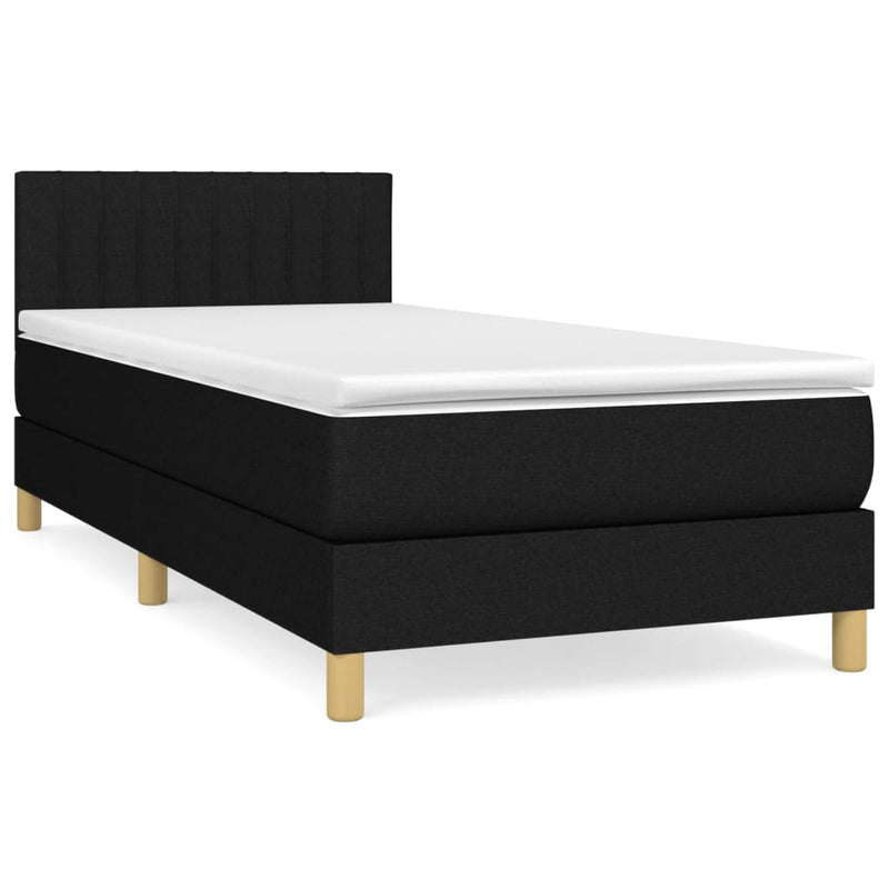 Boxspring met matras stof zwart 80x200 cm