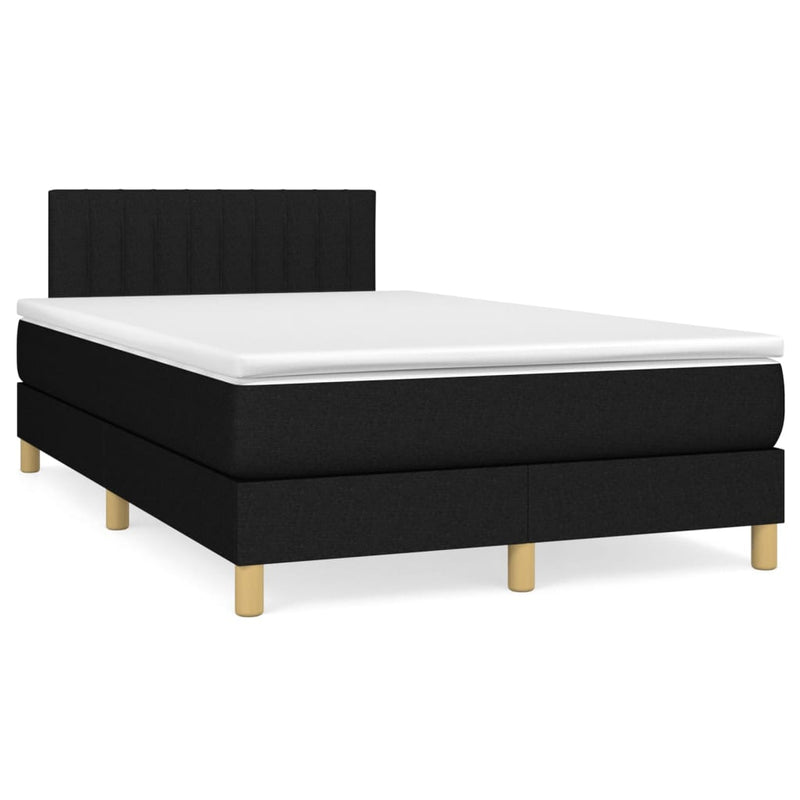 Boxspring met matras stof zwart 120x200 cm