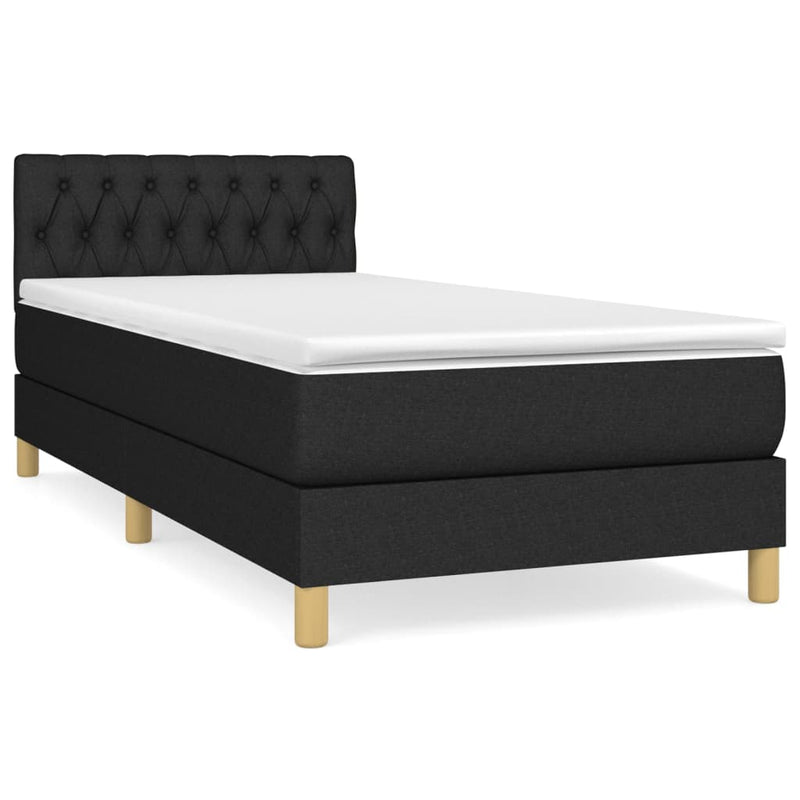 Boxspring met matras stof zwart 80x200 cm