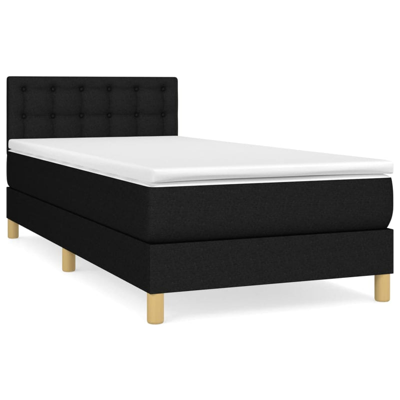 Boxspring met matras stof zwart 80x200 cm