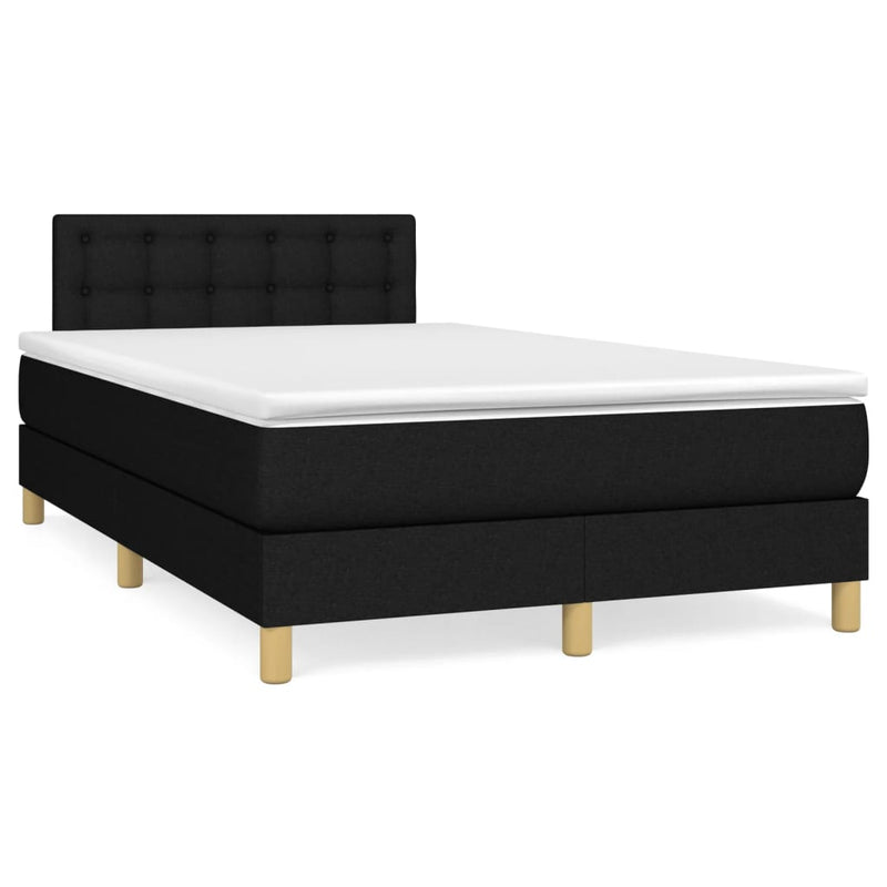 Boxspring met matras stof zwart 120x200 cm