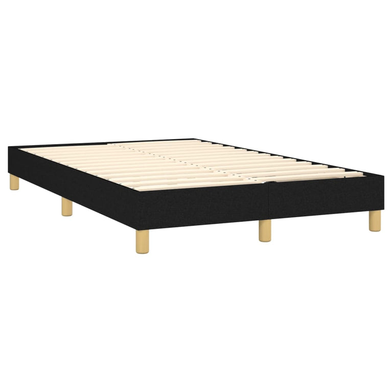 Boxspring met matras stof zwart 120x200 cm
