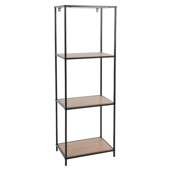 H&S Collection Wandrek 3-laags 45x30x130 cm naturel en zwart MeubelReus