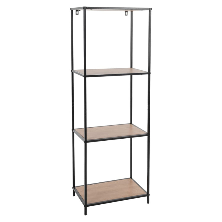 H&S Collection Wandrek 3-laags 45x30x130 cm naturel en zwart MeubelReus