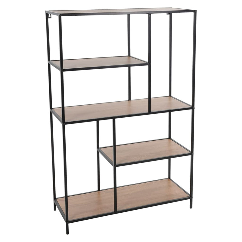 H&S Collection Wandrek 4-laags 76x30x116 cm naturel en zwart MeubelReus