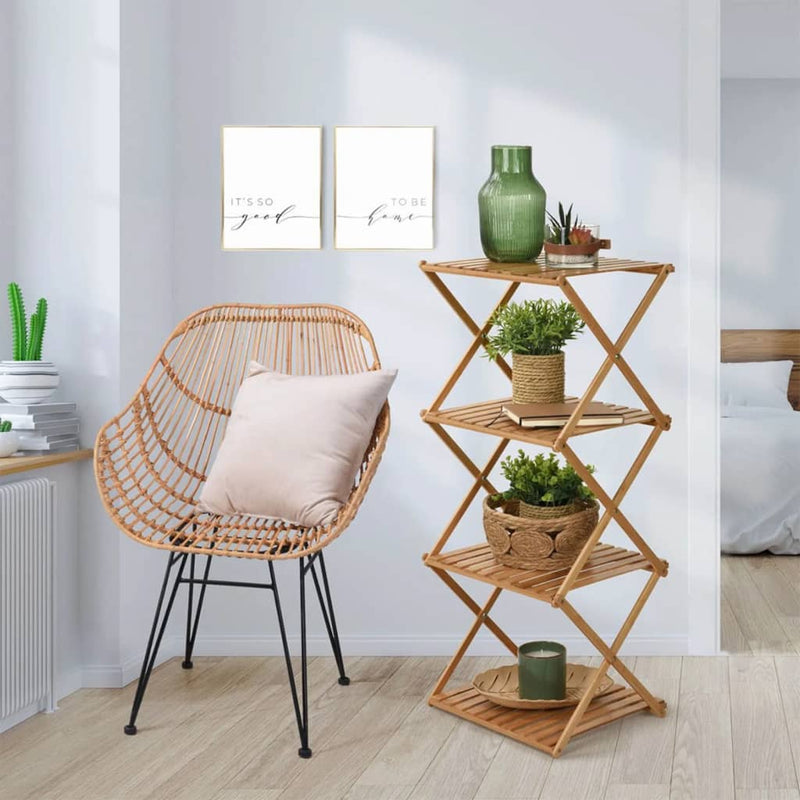 Home&Styling Rek inklapbaar 4-laags bamboe