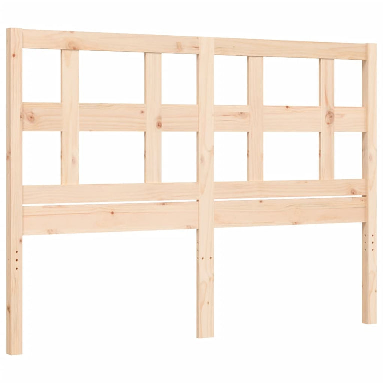 Bedframe met hoofdbord massief hout 140x200 cm