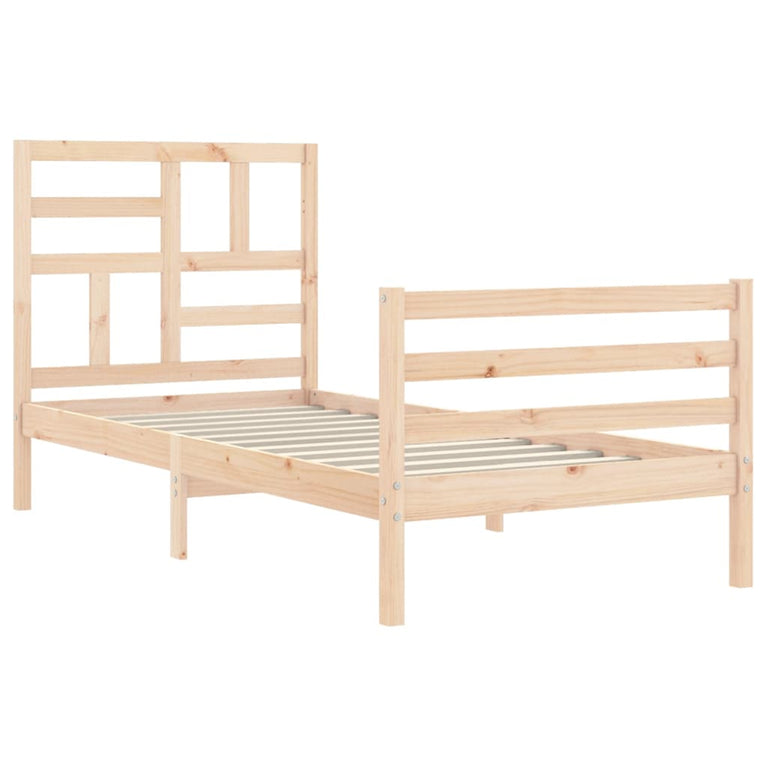 Bedframe met hoofdbord massief hout 2FT6 Small Single