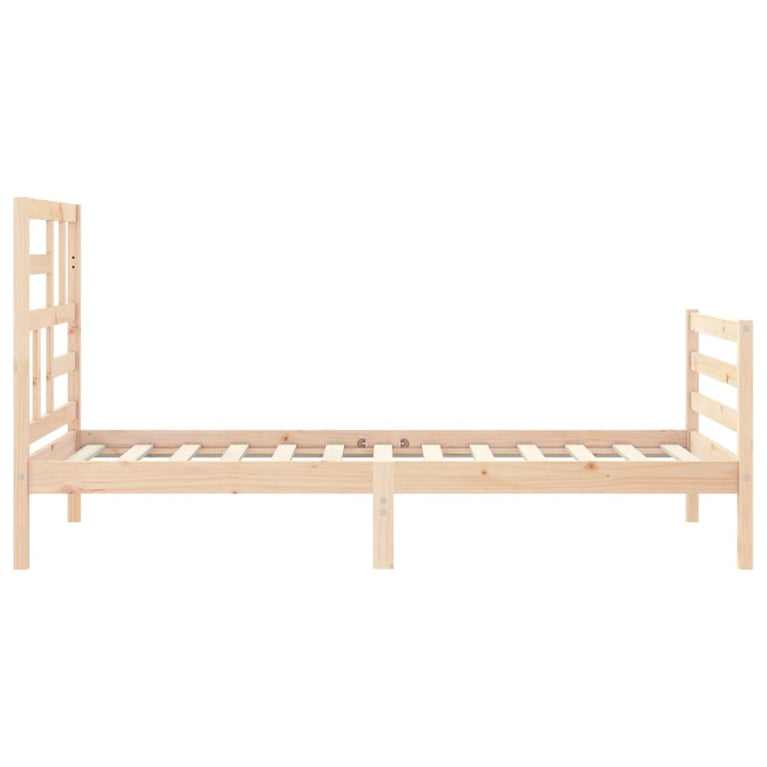 Bedframe met hoofdbord massief hout 3FT Single