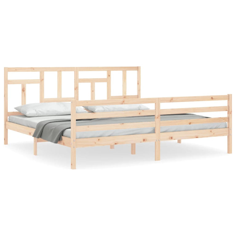 Bedframe met hoofdbord massief hout 6FT Super King