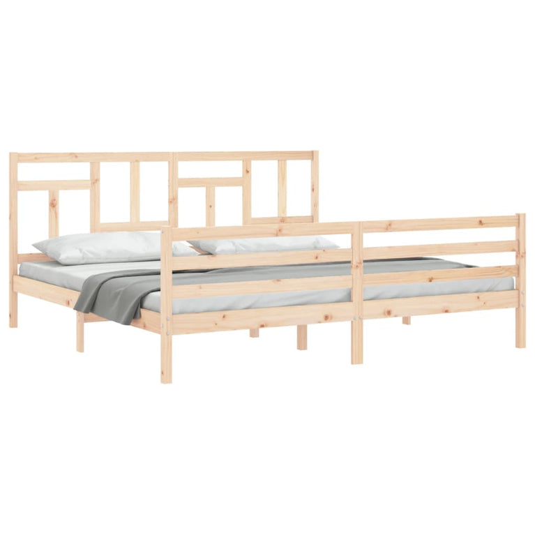 Bedframe met hoofdbord massief hout 6FT Super King