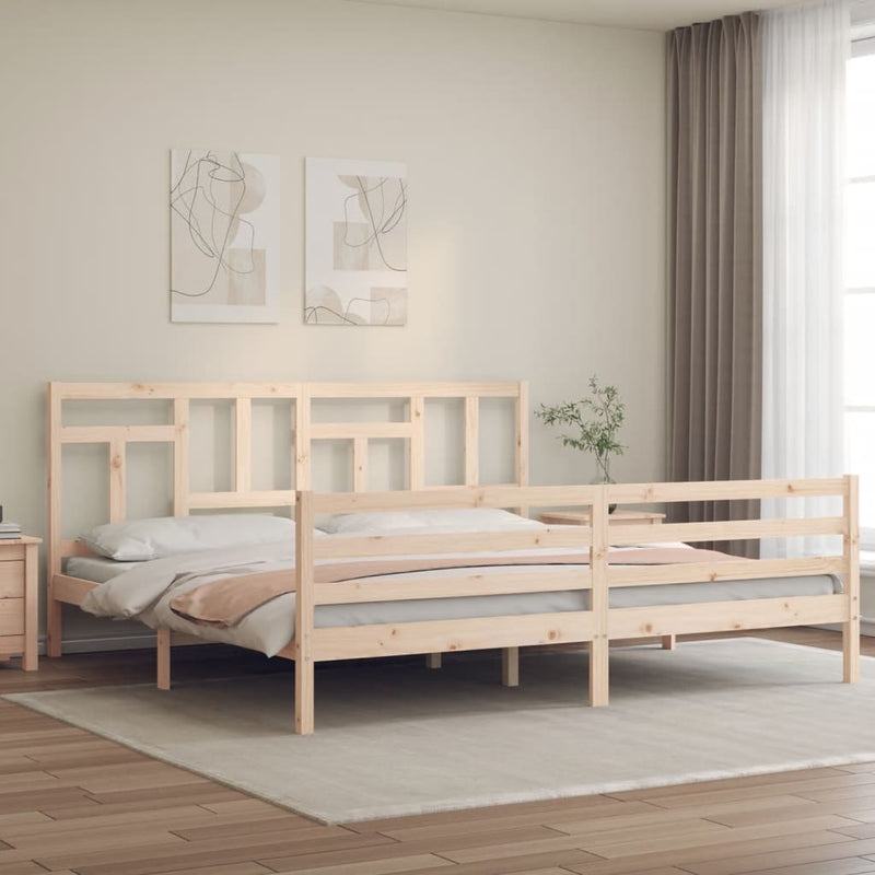 Bedframe met hoofdbord massief hout 6FT Super King