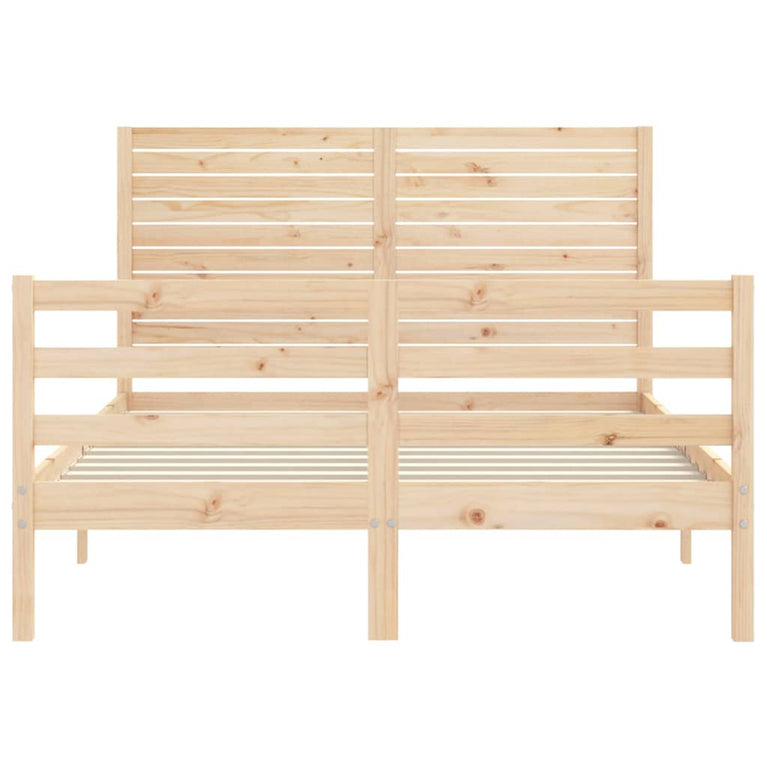 Bedframe met hoofdbord massief hout 4FT6 Double