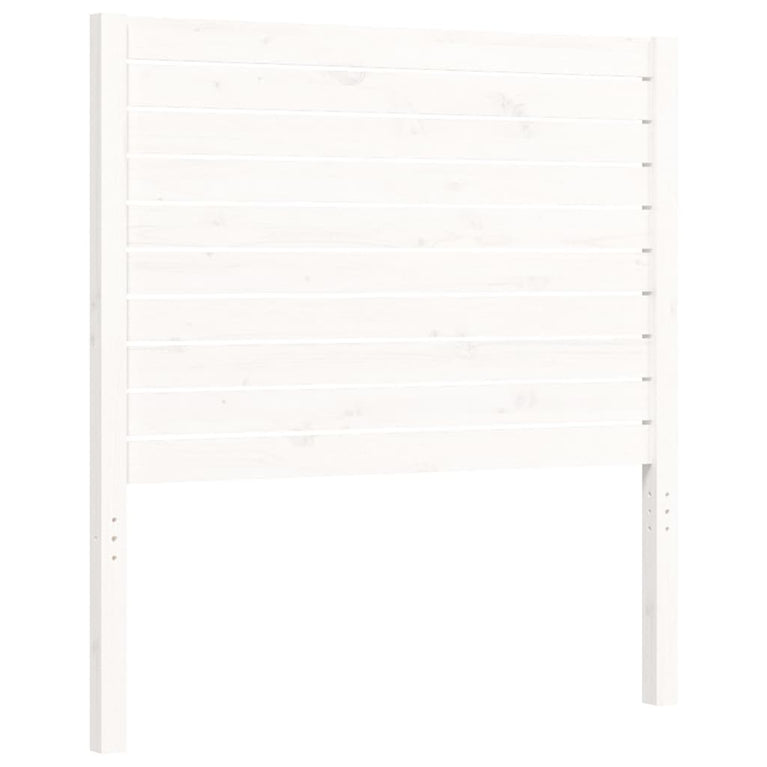 Bedframe met hoofdbord massief hout wit 90x200 cm