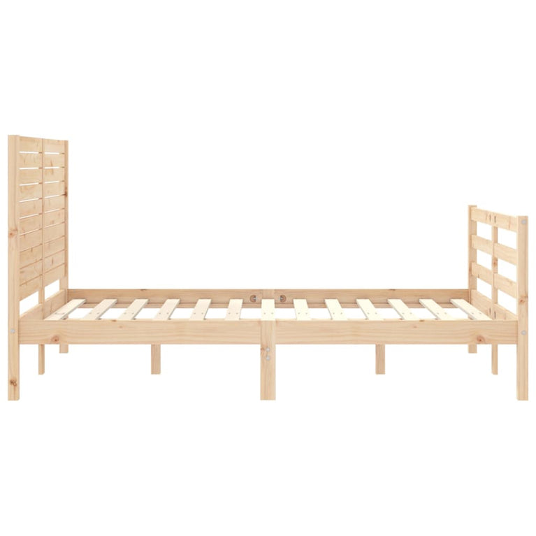 Bedframe met hoofdbord massief hout 140x200 cm
