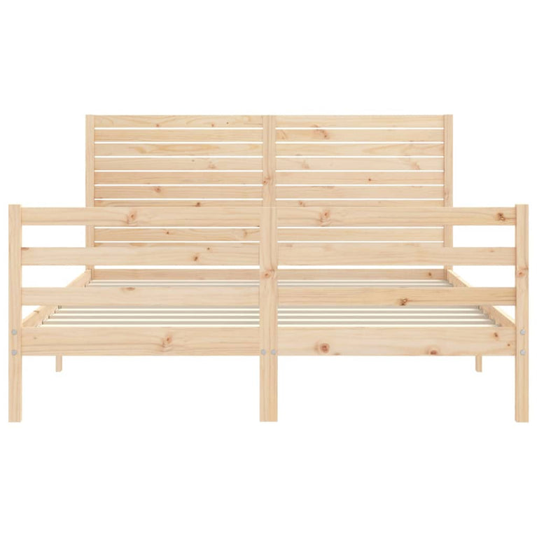 Bedframe met hoofdbord massief hout 160x200 cm