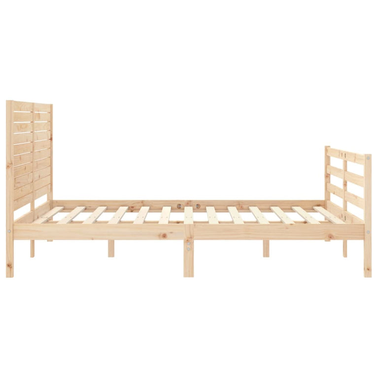 Bedframe met hoofdbord massief hout 160x200 cm