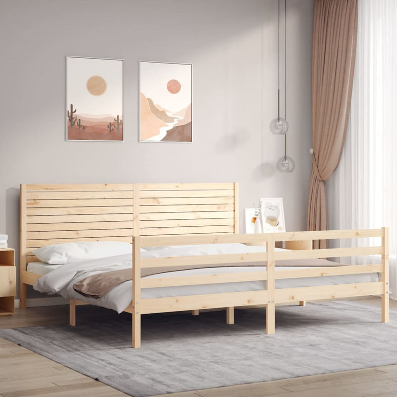 Bedframe met hoofdbord massief hout 6FT Super King
