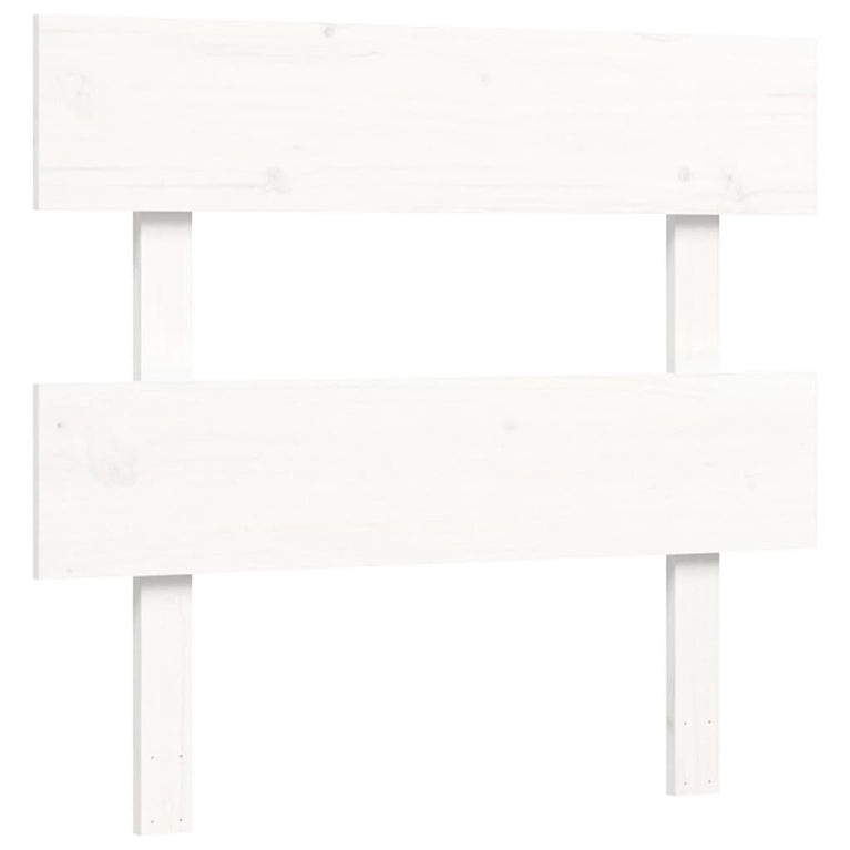 Bedframe met hoofdbord massief hout wit 3FT Single