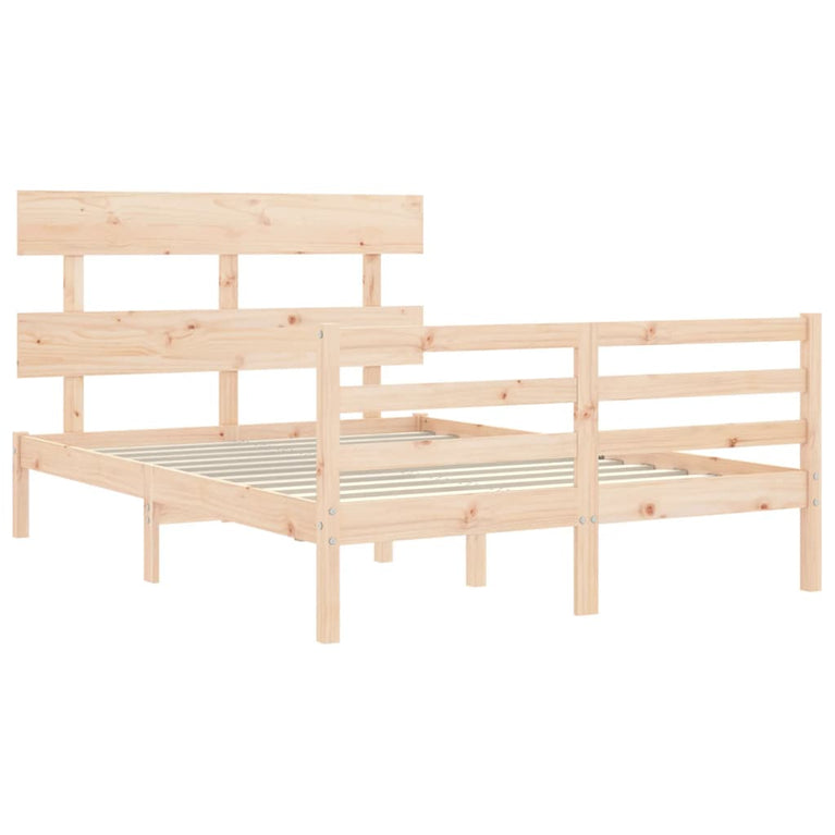 Bedframe met hoofdbord massief hout 4FT6 Double