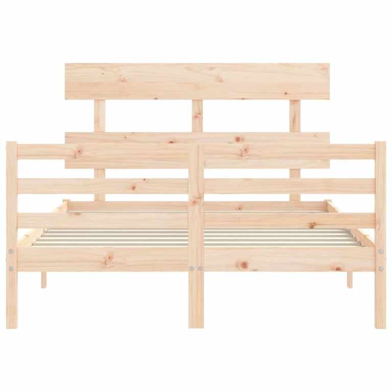 Bedframe met hoofdbord massief hout 4FT6 Double
