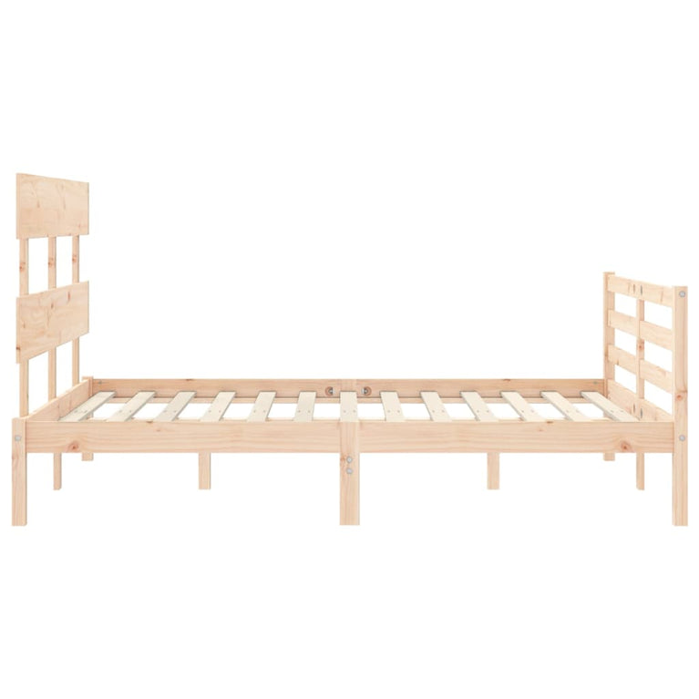 Bedframe met hoofdbord massief hout 4FT6 Double
