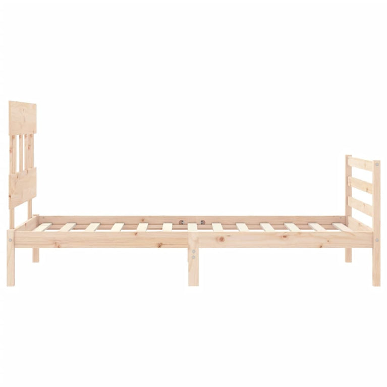 Bedframe met hoofdbord massief hout 3FT Single