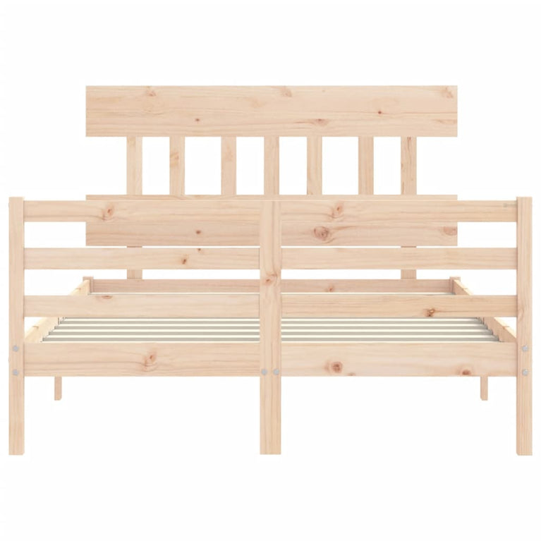 Bedframe met hoofdbord massief hout 4FT6 Double