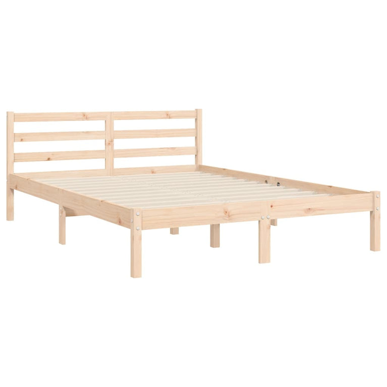 Bedframe met hoofdbord massief hout 4FT6 Double