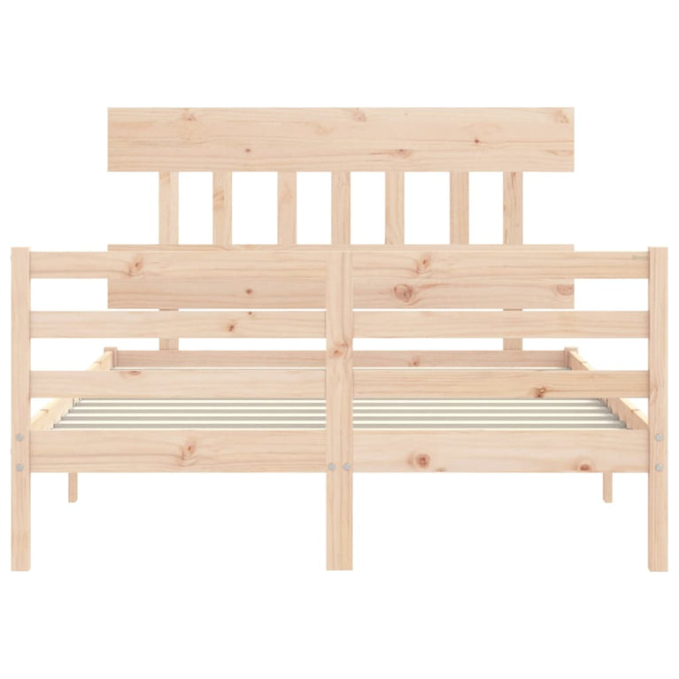 Bedframe met hoofdbord massief hout 140x200 cm