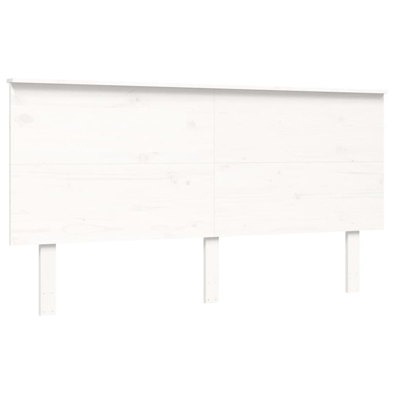 Bedframe met hoofdbord massief hout wit 5 FT King Size