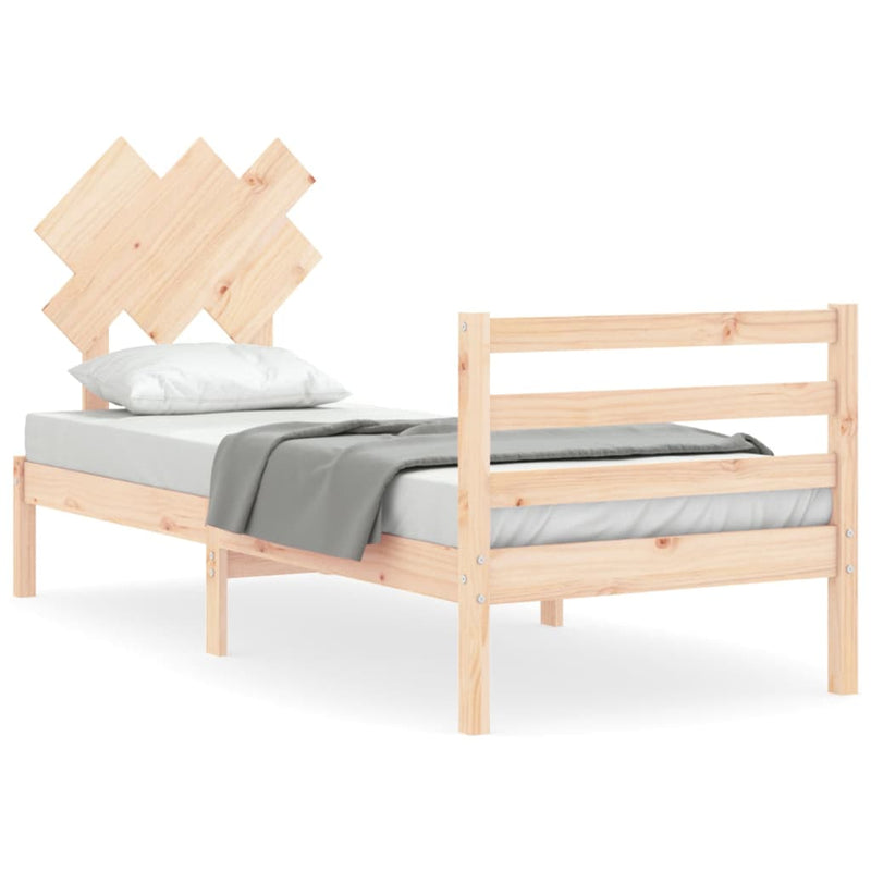 Bedframe met hoofdbord massief hout 2FT6 Small Single