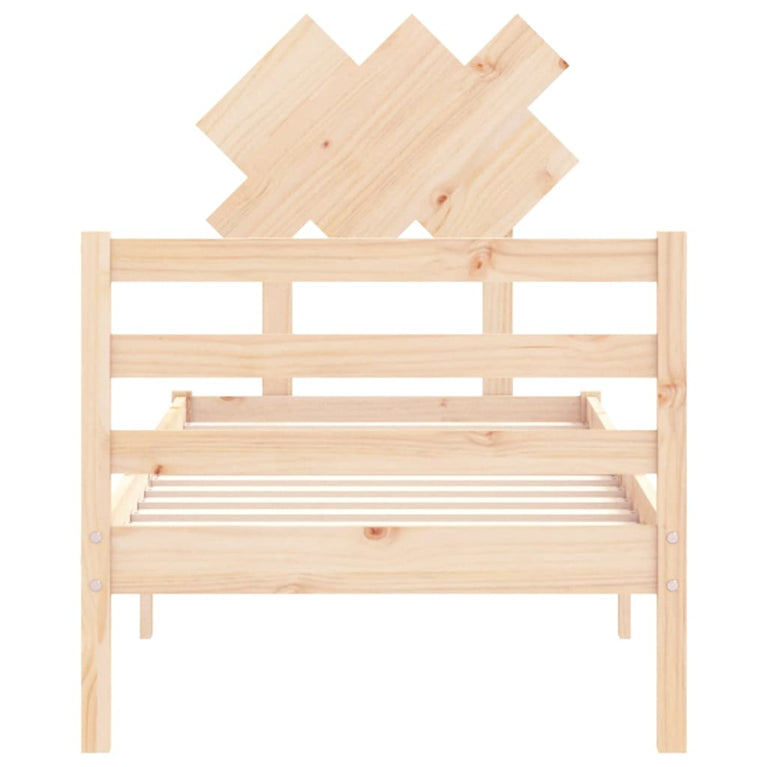 Bedframe met hoofdbord massief hout 2FT6 Small Single