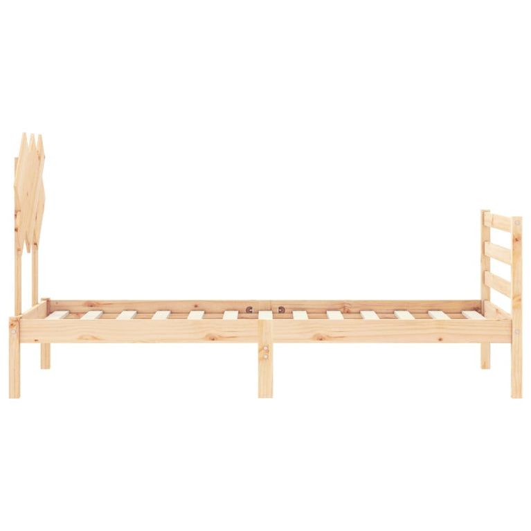 Bedframe met hoofdbord massief hout 2FT6 Small Single