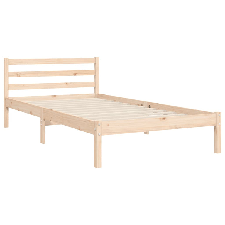 Bedframe met hoofdbord massief hout 3FT Single