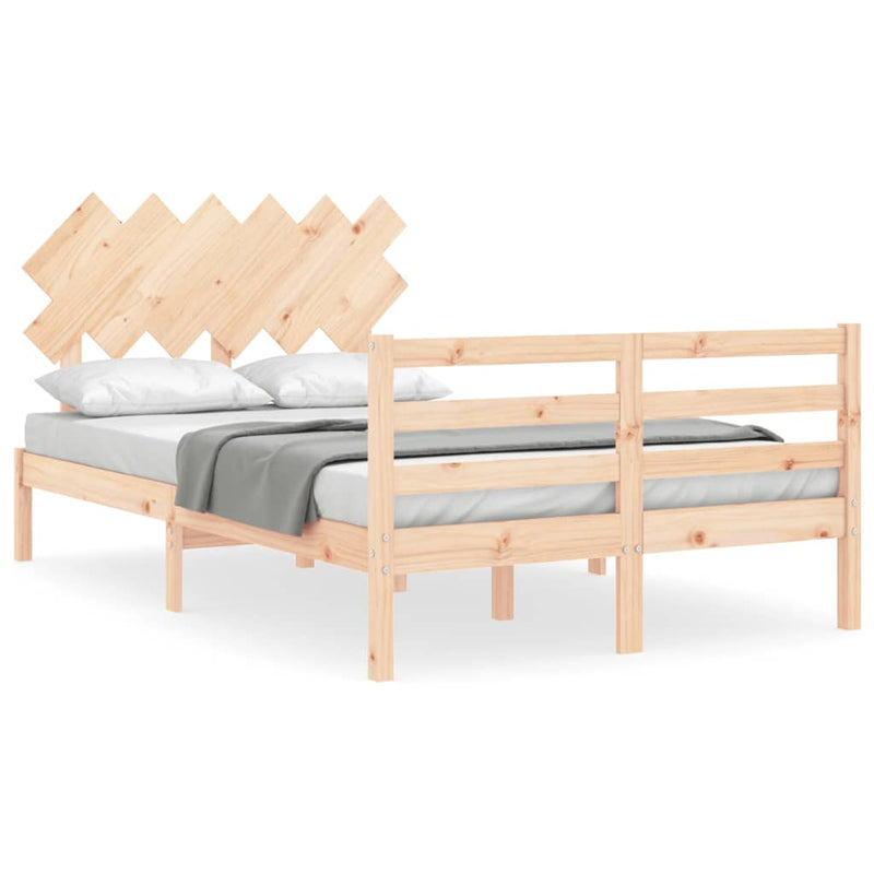 Bedframe met hoofdbord massief hout 4FT6 Double
