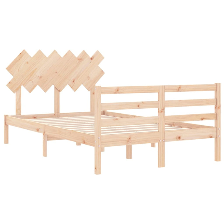 Bedframe met hoofdbord massief hout 4FT6 Double
