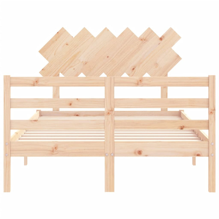 Bedframe met hoofdbord massief hout 4FT6 Double