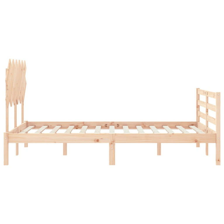 Bedframe met hoofdbord massief hout 4FT6 Double